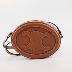 Celine Triomphe Cuir Oval Crossbody Calfskin Tan
