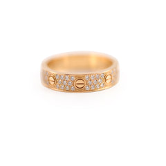 Cartier Classic Love Pave Rose Gold Size 54 Ring