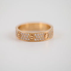 Cartier Classic Love Pave Rose Gold Size 54 Ring