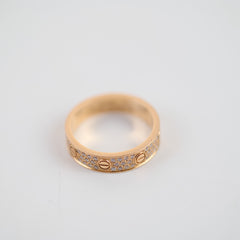 Cartier Classic Love Pave Rose Gold Size 54 Ring
