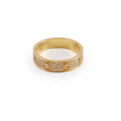Cartier Classic Love Yellow Gold Pave Size 53 Ring