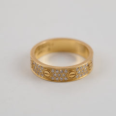 Cartier Classic Love Yellow Gold Pave Size 53 Ring