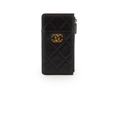 Chanel 19 Slim Vertical Black Pouch