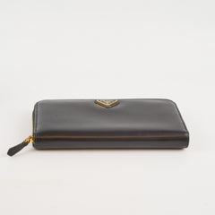 Prada Long Smooth Black Wallet