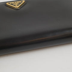 Prada Long Smooth Black Wallet