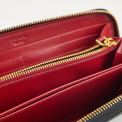 Prada Long Smooth Black Wallet