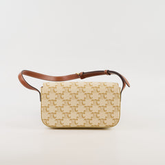 Celine Triomphe Shoulder Bag White/Tan