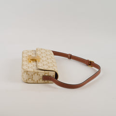 Celine Triomphe Shoulder Bag White/Tan
