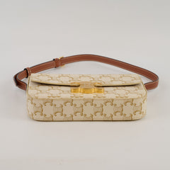 Celine Triomphe Shoulder Bag White/Tan
