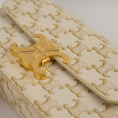 Celine Triomphe Shoulder Bag White/Tan
