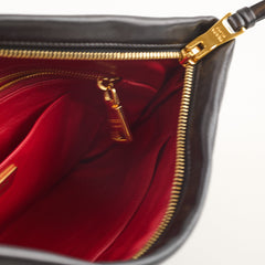 Prada Zip Clutch Nappa Leather Black