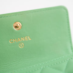 Chanel Boy Lambskin Green Wallet