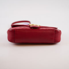 Gucci Marmont Small Matelassé Shoulder Bag Red