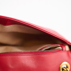 Gucci Marmont Small Matelassé Shoulder Bag Red