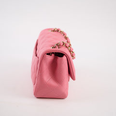 Chanel Mini Square Lambskin Pink Microchip