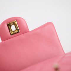 Chanel Mini Square Lambskin Pink Microchip