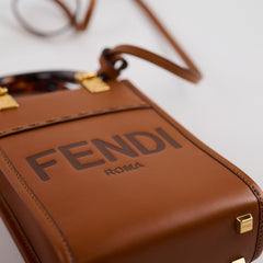 Fendi Mini Sunshine Shopper Tote Brown
