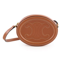 Celine Small Triomphe Oval Crossbody Bag Brown