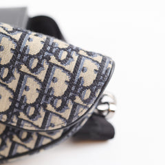 Christian Dior Men's Oblique Saddle Bag Navy