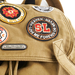 Saint Laurent Canvas Multi Patch Backpack Green