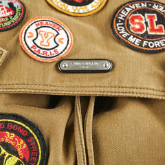 Saint Laurent Canvas Multi Patch Backpack Green