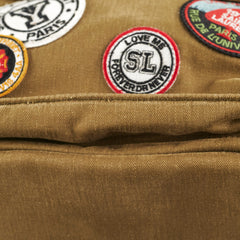 Saint Laurent Canvas Multi Patch Backpack Green