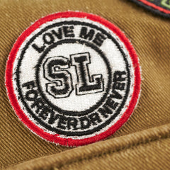 Saint Laurent Canvas Multi Patch Backpack Green