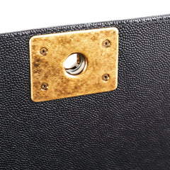 Chanel Old Medium Boy Caviar Chevron Black