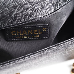 Chanel Old Medium Boy Caviar Chevron Black