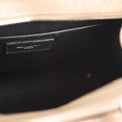 Saint Laurent Uptown Croc Embossed Tote Small Taupe