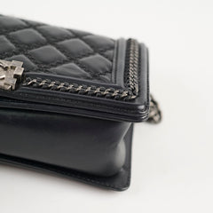 Chanel Old Medium Leboy Top Handle Shiny Calfskin Black