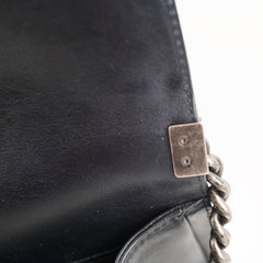 Chanel Old Medium Leboy Top Handle Shiny Calfskin Black