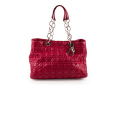 Dior Cannage Soft Leather Tote Ruby Red