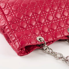Dior Cannage Soft Leather Tote Ruby Red