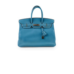 Hermes Birkin 35 Bleu Jeans Clemence - J Square Stamp