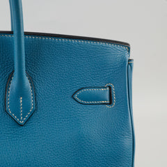 Hermes Birkin 35 Bleu Jeans Clemence - J Square Stamp