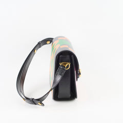 Gucci Horsebit 1955 Shoulder Bag Black Geometric Print