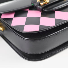 Gucci Horsebit 1955 Shoulder Bag Black Geometric Print