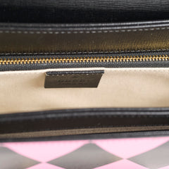 Gucci Horsebit 1955 Shoulder Bag Black Geometric Print