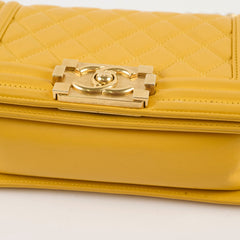 Chanel Boy Small Lambskin Yellow (21 Series)