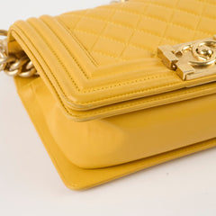 Chanel Boy Small Lambskin Yellow (21 Series)
