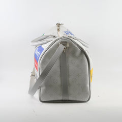 Louis Vuitton Keepall Bandouliere 50 Antarcita Logo Story