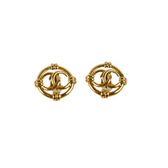 Chanel 24k Gold Plated Vintage Clip On Earrings (1995)