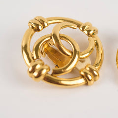 Chanel 24k Gold Plated Vintage Clip On Earrings (1995)