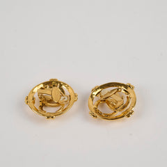 Chanel 24k Gold Plated Vintage Clip On Earrings (1995)
