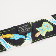 Hermes Funny Icecream Twilly Black Silk