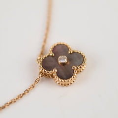 Van Cleef and Arpels Grey Mother of Pearl Holiday Necklace