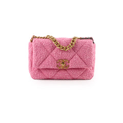 Chanel 19 Pink Tweed Small Bag- Microchipped