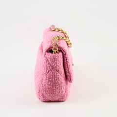 Chanel 19 Pink Tweed Small Bag- Microchipped