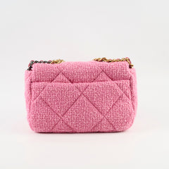 Chanel 19 Pink Tweed Small Bag- Microchipped